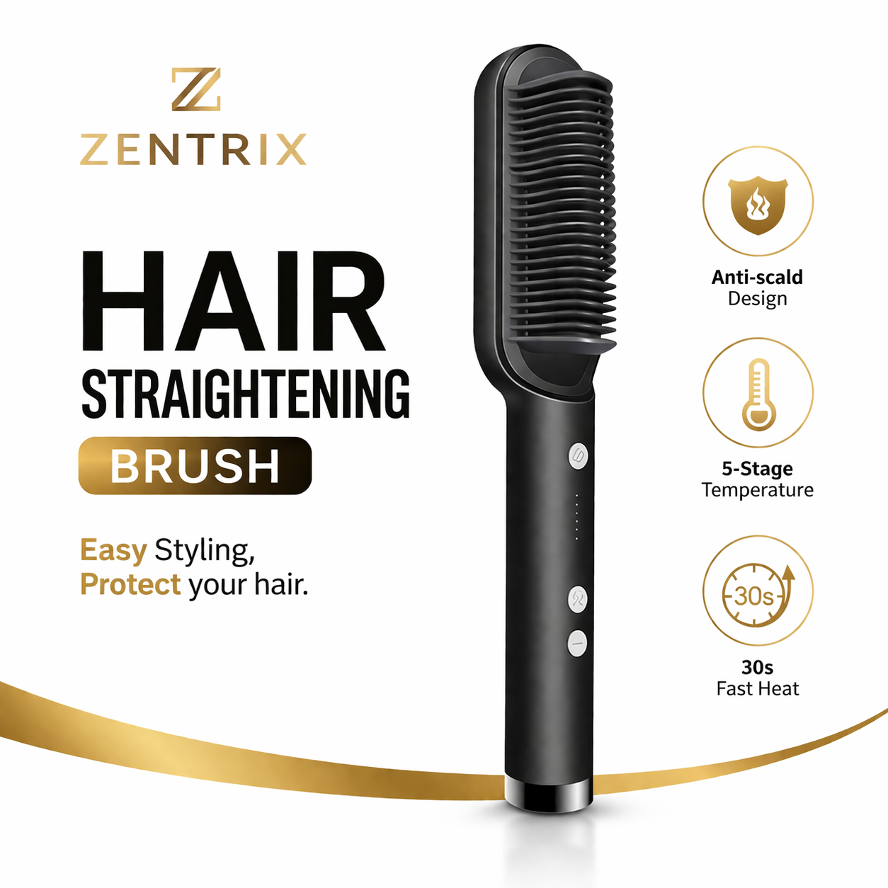 Electric Hair Straightening Brush