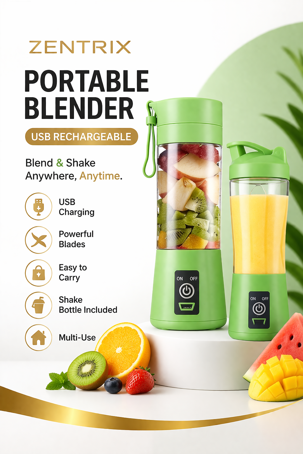 6 Blades USB Portable Blender